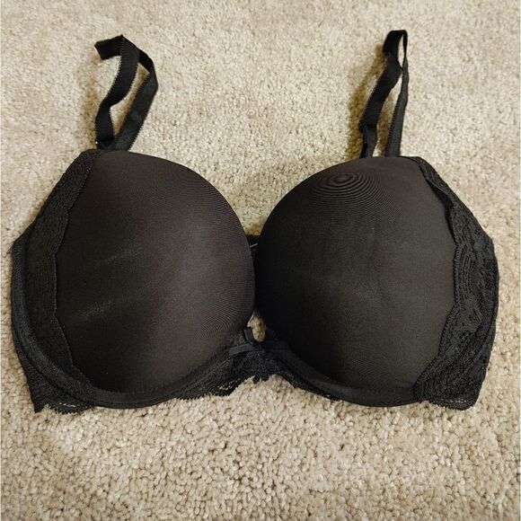 Victoria's Secret Dream Angels perfect Plunge black padded push-up bra 32 D D - Picture 6 of 13